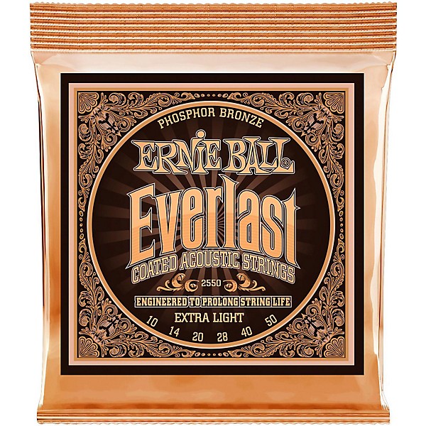 Ernie Ball 2550 Everlast Phosphor Extra Light Acoustic Guitar Strings