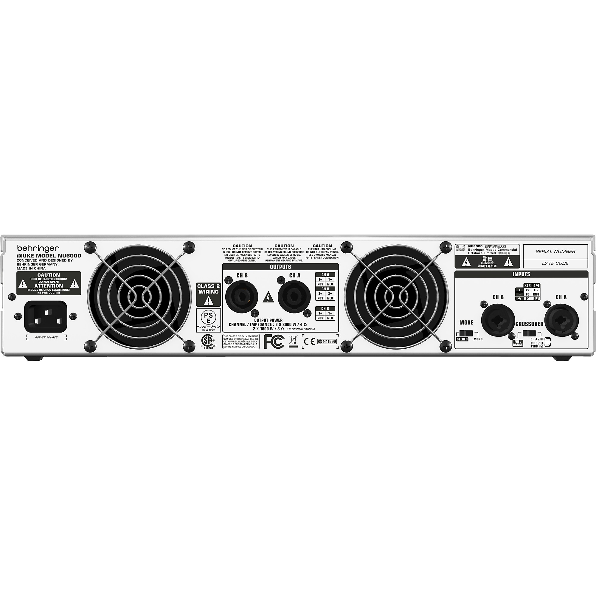 Open Box Behringer iNUKE NU6000 Power Amp | Guitar Center