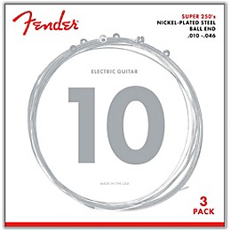 Fender 250R Super 250 Nickel-Plated Steel Electric Guitar Strings 3-Pack