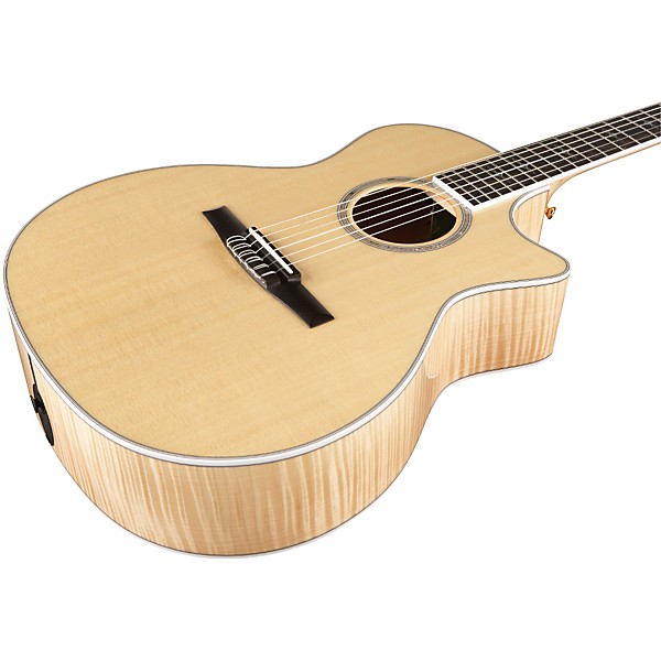 Taylor 614ce-N Maple/Spruce Nylon String Grand Auditorium Acoustic-Electric Guitar Natural
