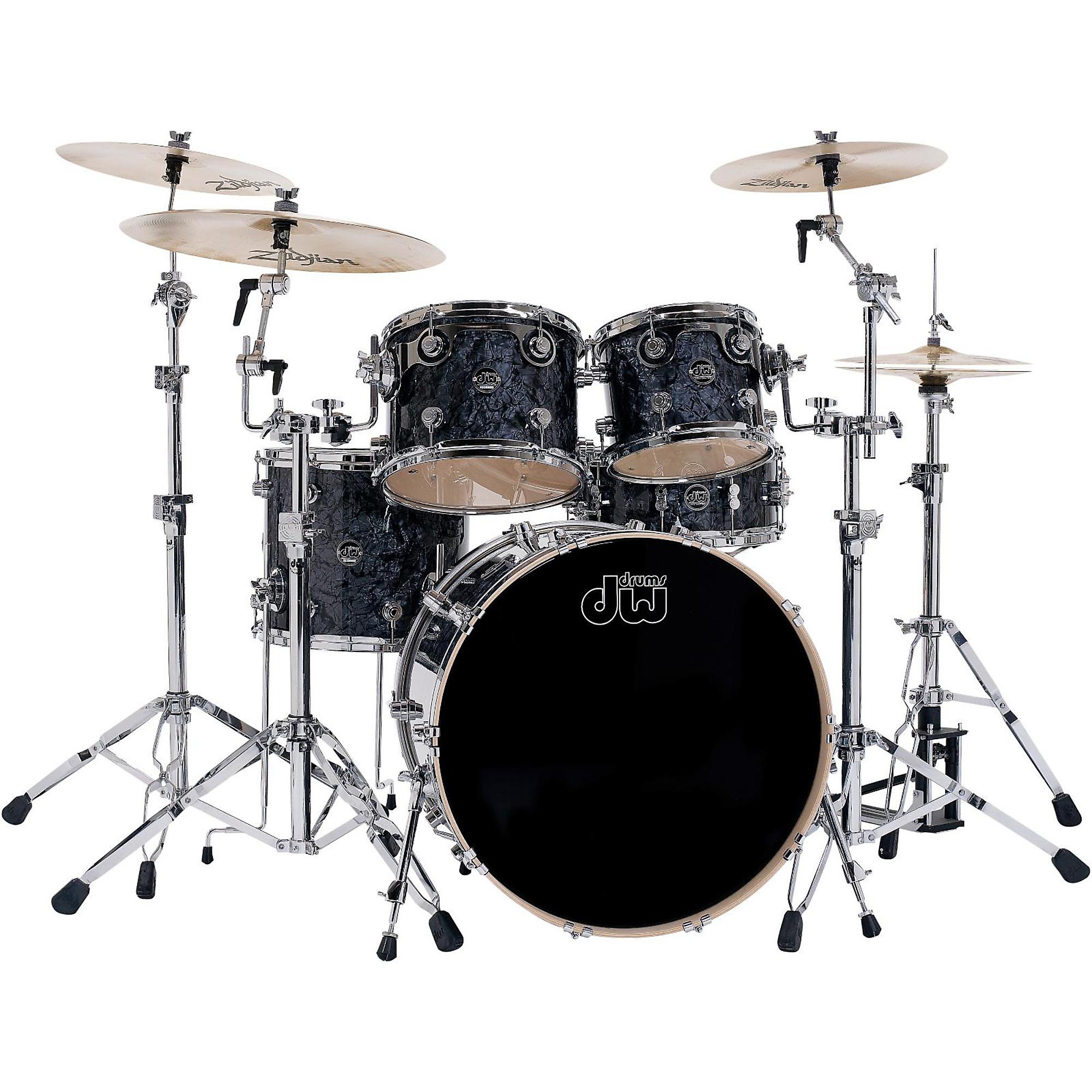 DW Performance Series 5-Piece Shell Pack Black Diamond Finish with Chrome  Hardware