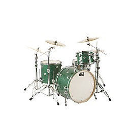 DW Collector's Series 3-Piece Shell Pack With 24" Bass Drum Green Glass Chrome Hardware