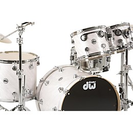 DW SSC Collectors Series 4-Piece Finish Ply Shell Pack With 22" Bass Drum Satin White Twisted Chrome Hardware