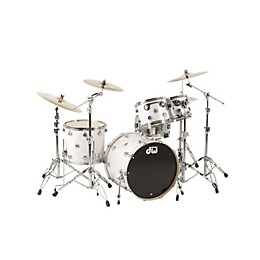 DW SSC Collectors Series 4-Piece Finish Ply Shell Pack With 22" Bass Drum Satin White Twisted Chrome Hardware