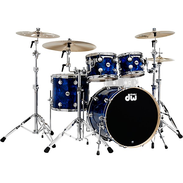 DW SSC Collector's Series 4-Piece Shell Pack Blue Moonstone Chrome Hardware