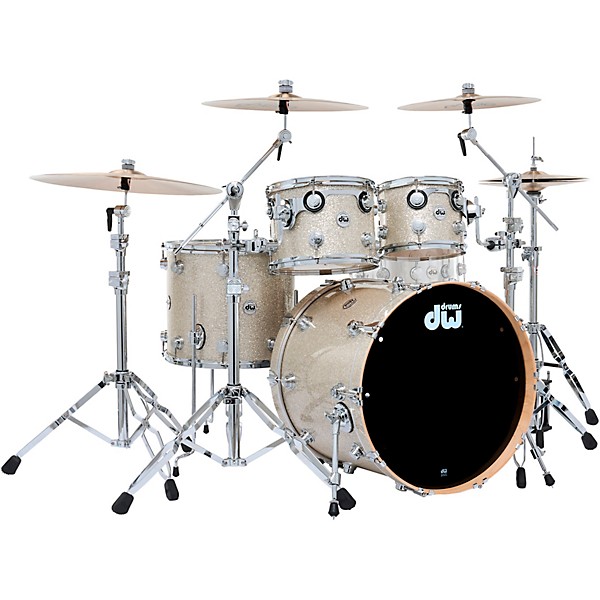 DW SSC Collectors Series 4-Piece Satin Oil Shell Pack With 22" Bass Drum Broken Glass Finish Ply