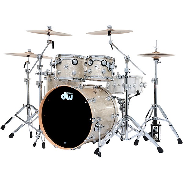 DW SSC Collectors Series 4-Piece Satin Oil Shell Pack With 22" Bass Drum Broken Glass Finish Ply