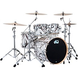 DW SSC Collectors Series 4-Piece Satin Oil Shell Pack With 22" Bass Drum White Glass Contrail Finish Ply