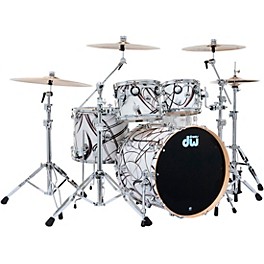 DW SSC Collectors... DW SSC Collectors Series 4-Piece Satin Oil Shell Pack With 22" Bass Drum White Glass Contrail Finish Ply