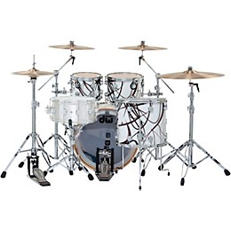 DW SSC Collectors Series 4-Piece Satin Oil Shell Pack With 22" Bass Drum White Glass Contrail Finish Ply