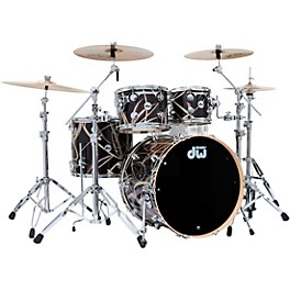 DW SSC Collectors... DW SSC Collectors Series 4-Piece Satin Oil Shell Pack With 22" Bass Drum Smoke Glass Contrail Finish Ply