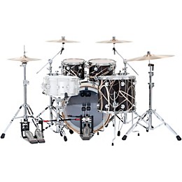 DW SSC Collectors Series 4-Piece Satin Oil Shell Pack With 22" Bass Drum Smoke Glass Contrail Finish Ply