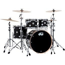 DW SSC Collectors Series 4-Piece Finish Ply Shell Pack With 22" Bass Drum Ebony Satin Oil