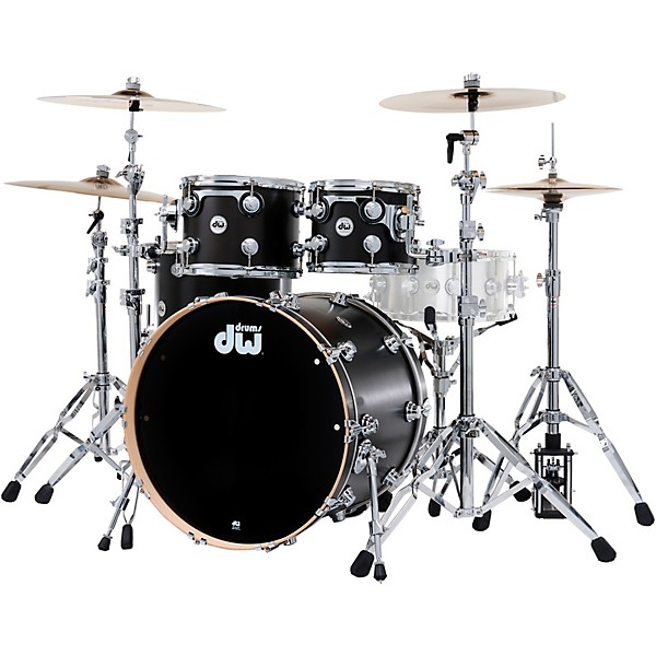 DW SSC Collectors Series 4-Piece Finish Ply Shell Pack With 22" Bass Drum Ebony Satin Oil