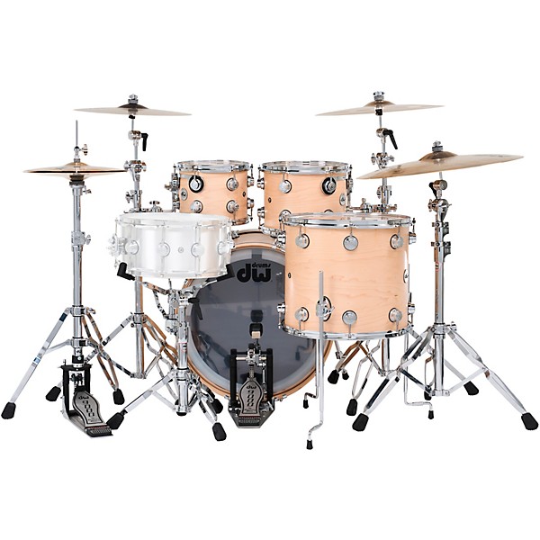 DW SSC Collectors Series 4-Piece Finish Ply Shell Pack With 22" Bass Drum Natural Satin Oil