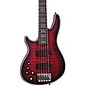 Schecter Guitar Research Hellraiser Extreme-5 Left-Handed Electric Bass Guitar Satin Crimson Red Burst thumbnail