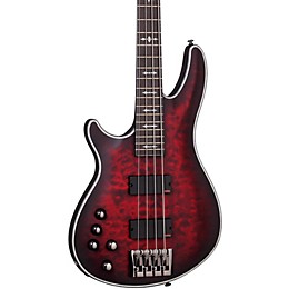 Schecter Guitar Research Hellraiser Extreme-4 Left-Handed Electric Bass Guitar Satin Crimson Red Burst