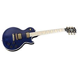 Gibson Custom Les Paul Custom Figured Maple Electric Guitar in Trans Blue Transparent Blue Maple Fingerboard
