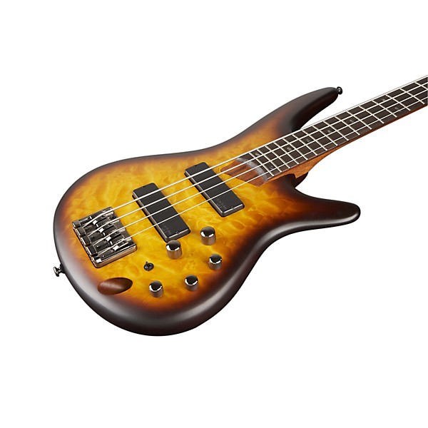 Ibanez SR500QM 4-String Electric Bass Guitar Flat Brown Burst