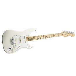Fender American Standard Stratocaster Electric Guitar with Maple Fingerboard Olympic White Maple Fingerboard