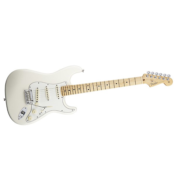 Fender American Standard Stratocaster Electric Guitar with Maple Fingerboard Olympic White Maple Fingerboard