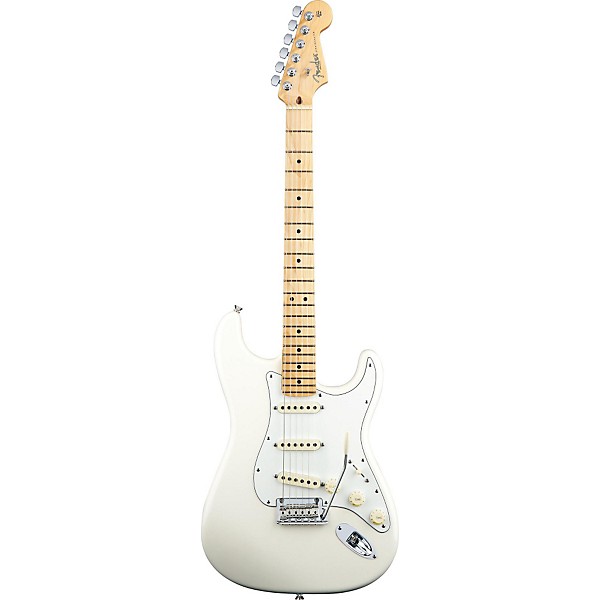 Fender American Standard Stratocaster Electric Guitar with Maple Fingerboard Olympic White Maple Fingerboard