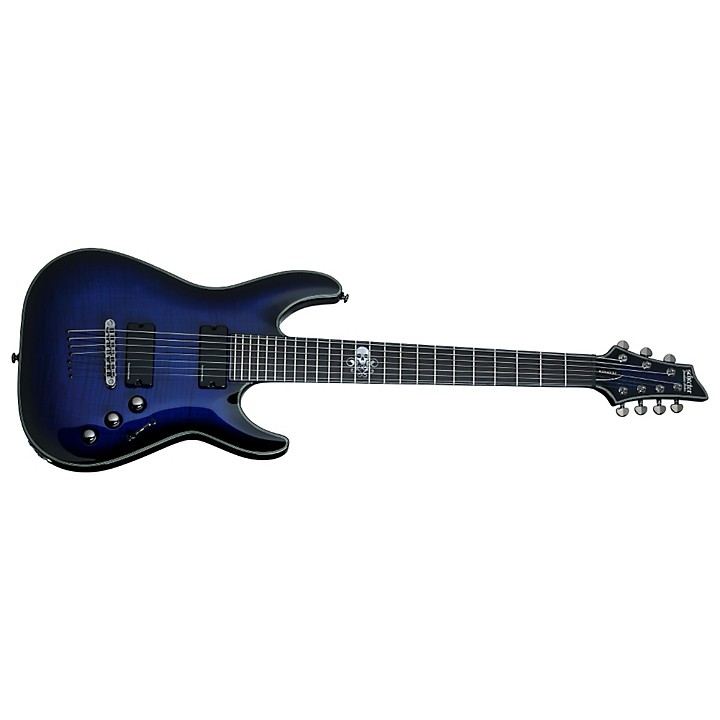 Open Box Schecter Guitar Research Blackjack Sls C 7 Active Electric Guitar See Thru Blue Burst 1350