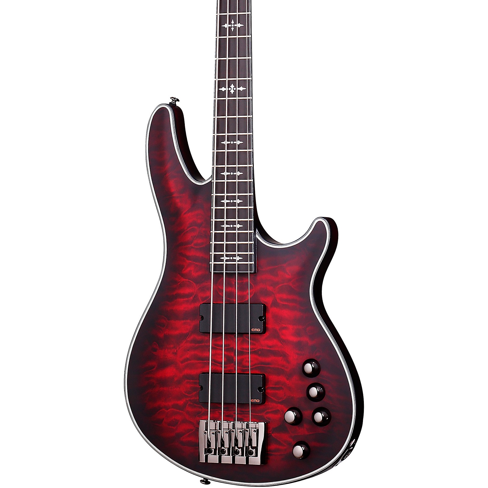 Schecter Guitar Research Hellraiser Extreme-4 Electric Bass Guitar Satin  Crimson Red Burst