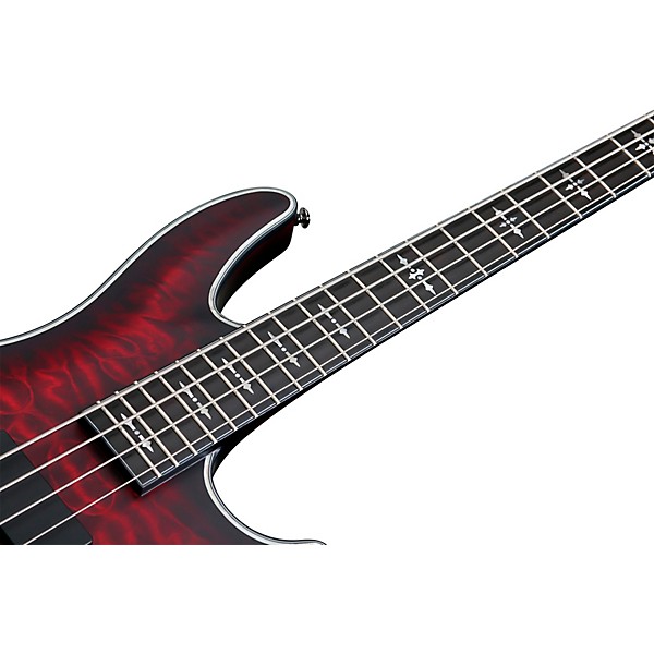 Schecter Guitar Research Hellraiser Extreme-4 Electric Bass Guitar Satin Crimson Red Burst