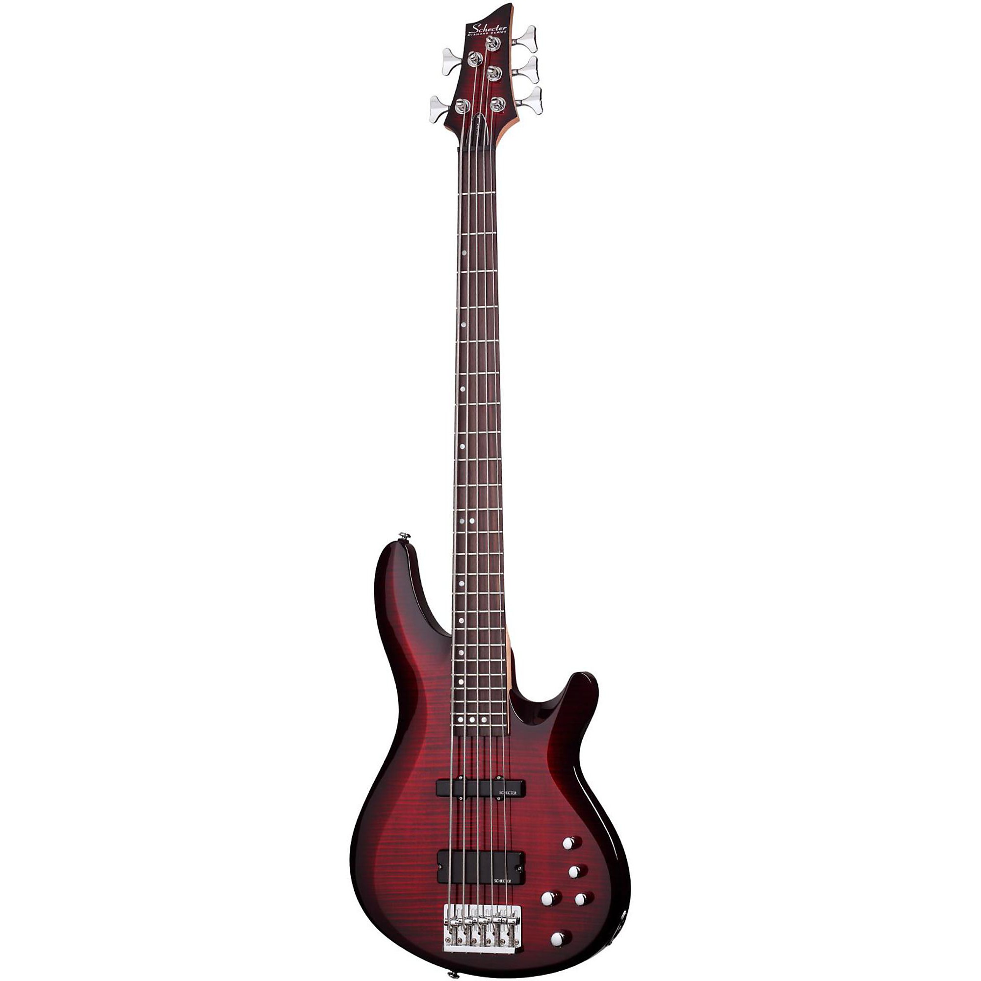 Schecter Guitar Research C-5 Deluxe Electric Bass Guitar Crimson
