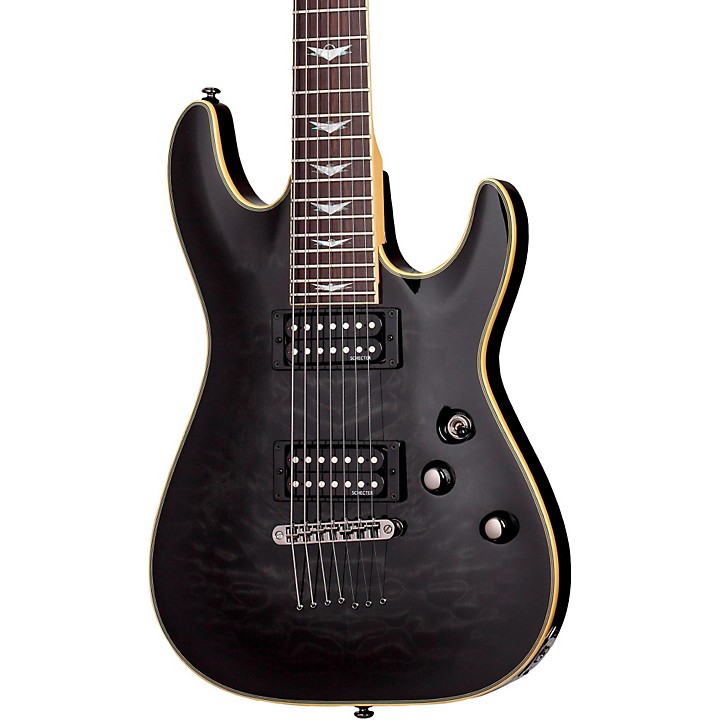 Schecter Guitar Research Omen Extreme-7 Electric Guitar See-Thru Black |  Guitar Center