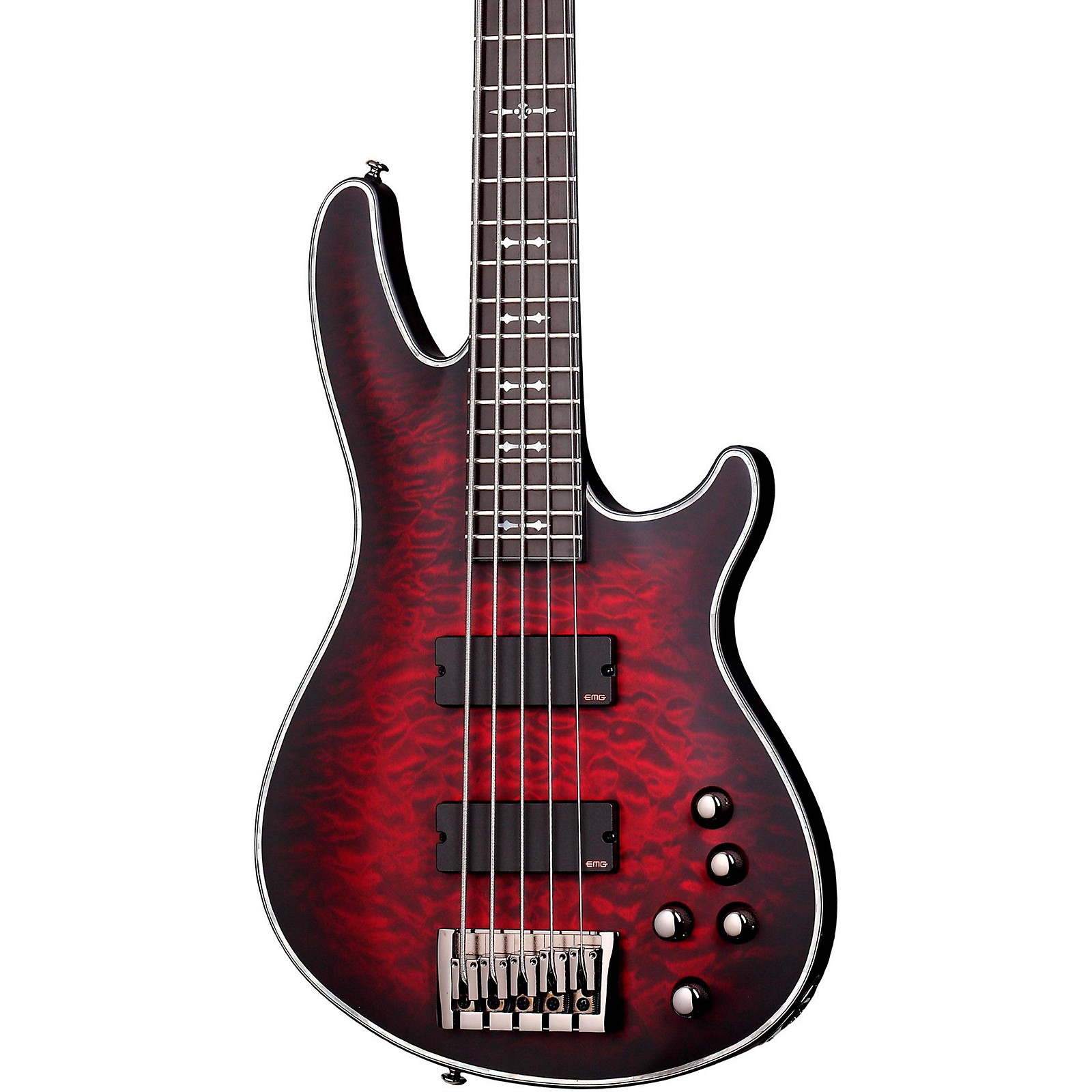 Schecter Guitar Research Hellraiser Extreme-5 Electric Bass Guitar Satin  Crimson Red Burst