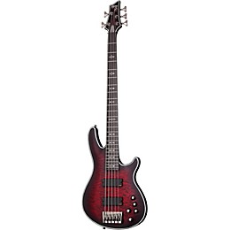 Schecter Guitar Research Hellraiser Extreme-5 Electric Bass Guitar Satin Crimson Red Burst
