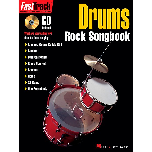 Hal Leonard FastTrack Drums Rock Songbook Book/CD
