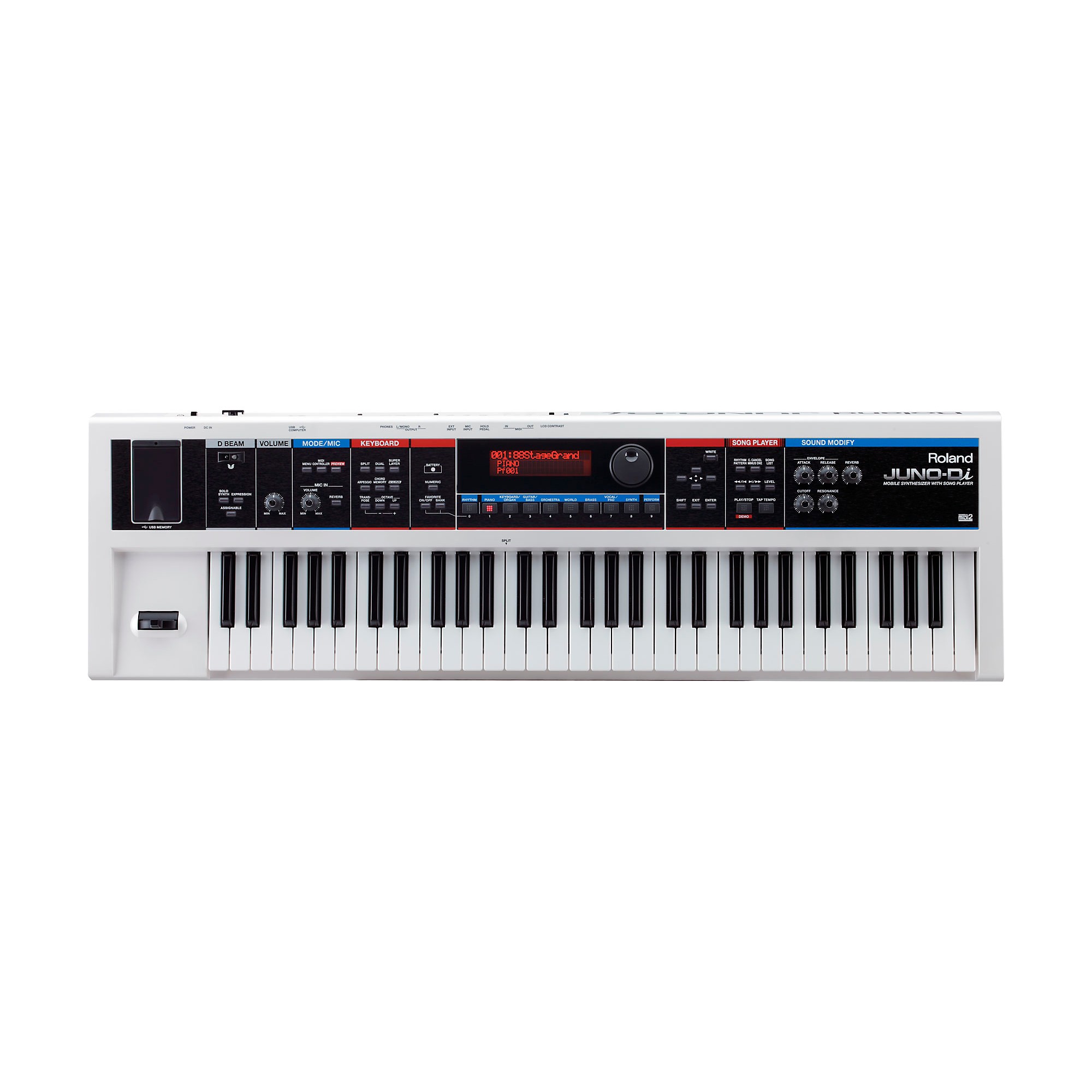 Roland JUNO-Di ホワイト Open Box Roland JUNO-Di Mobile Synthesizer White White