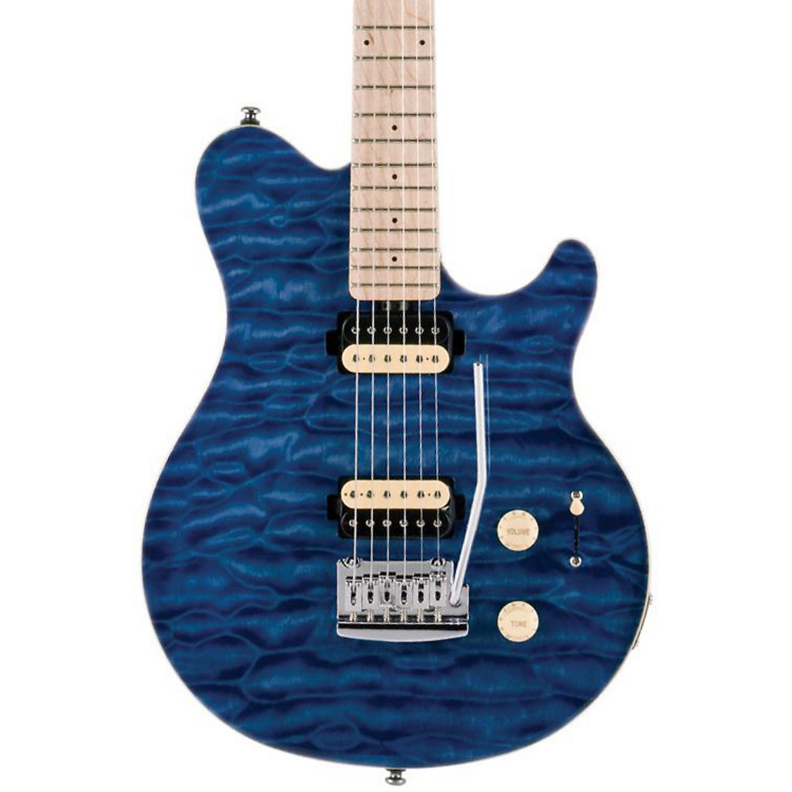 Sterling by Music Man SUB AX3 Axis Electric Guitar Transparent Blue