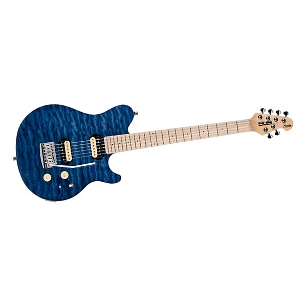 Sterling by Music Man SUB AX3 Axis Electric Guitar Transparent Blue