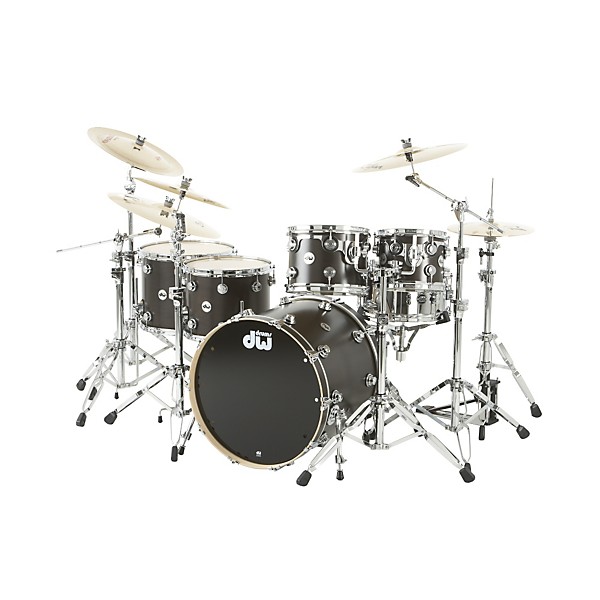 DW Collector's Series Satin Oil 5-Piece Shell Pack Ebony Chrome Hardware