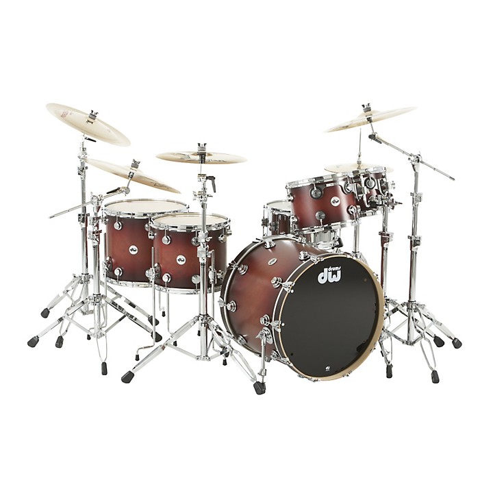 dw collectors series tobacco burst Used 3 Piece Design Drum Kit 14x16 (C#) DW Collector's Cherry Purplecore Satin