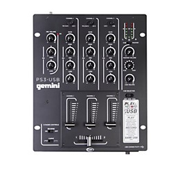 Gemini PS3-USB Professional 3-Channel Stereo DJ Mixer | Guitar Center