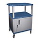 H. Wilson Tuffy Cart with Lockable Cabinet Blue and Nickel Small thumbnail