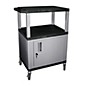 H. Wilson Tuffy Cart with Lockable Cabinet Black and Nickel Small thumbnail