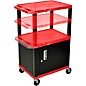 H. Wilson Adjustable-Height Tuffy Cart with Lockable Cabinet Red and Nickel Small-Large thumbnail
