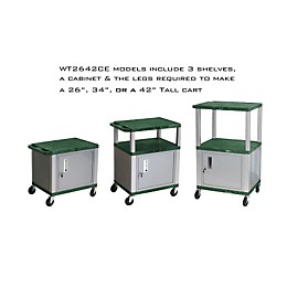H. Wilson Tuffy Cart with Lockable Cabinet Hunter Green and Nickel Small