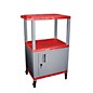 H. Wilson Tuffy Cart with Lockable Cabinet Red and Nickel Small thumbnail