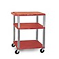 H. Wilson Open Shelf Tuffy Cart Red and Nickel Small thumbnail