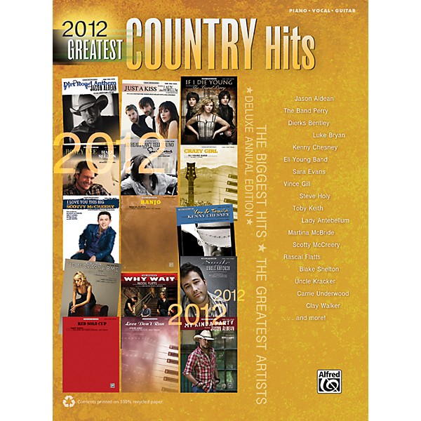 Alfred 2012 Greatest Country Hits PVC Book