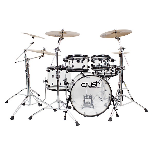 Crush Drums & Percussion Acrylic Series 5-Piece Shell Pack Clear Acrylic with Chrome Hardware