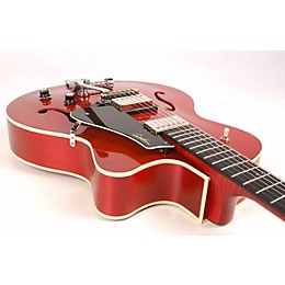 Open Box Godin 5th Avenue Uptown GT Guitar with Bigsby Level 2 Transparent Red Flame 190839252067
