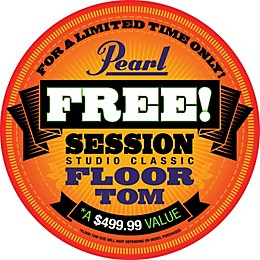 Pearl Session Studio Classic 4-Piece Shell Pack with Free 14" Floor Tom Lacquer Platinum Mist with Chrome Hardware